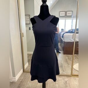 Chic Blue High Low Halter Dress for Cocktail